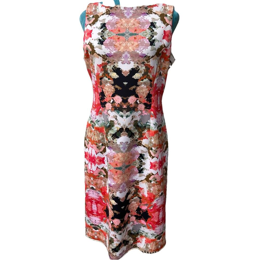 Maggy London Sheath Dress Women 10 colorful back zip